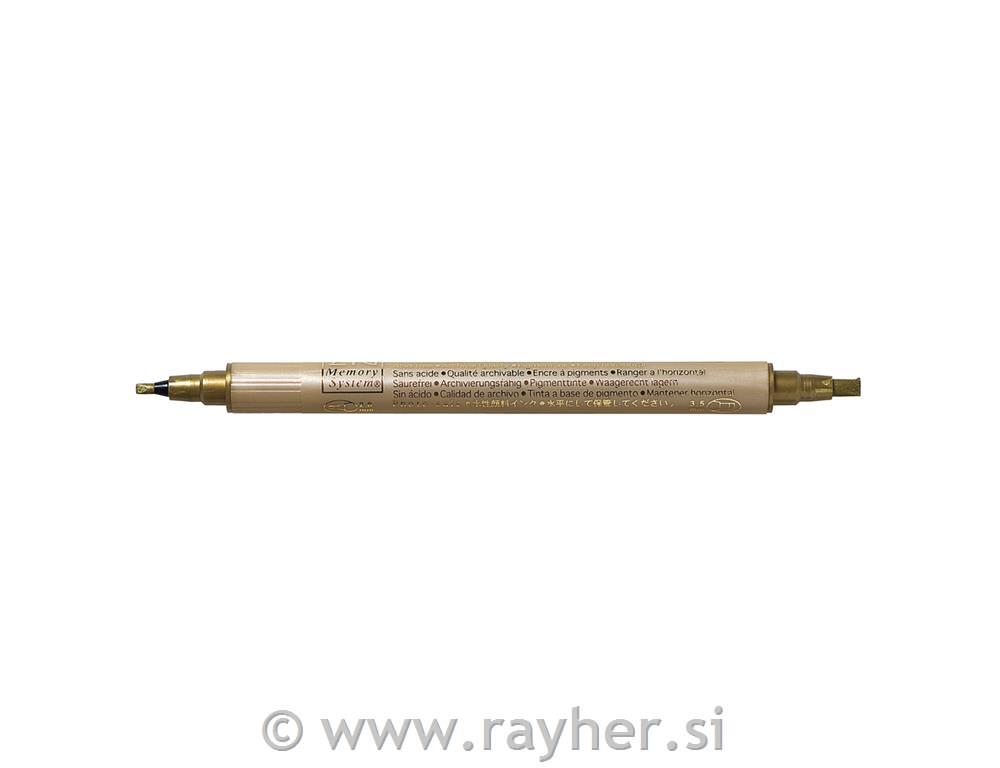 Marker za kaligrafiju, zlatni, 2 + 3.5 mm, 1 kom