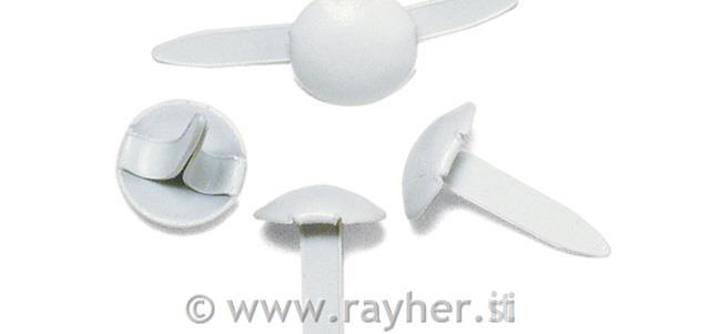 Brads "round", white, 4+8 mm, blister bo
