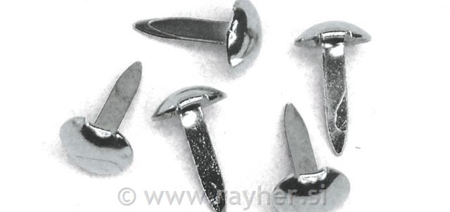 Rascjepke "okrugle", srebrne, 4 + 8 mm,75 kom