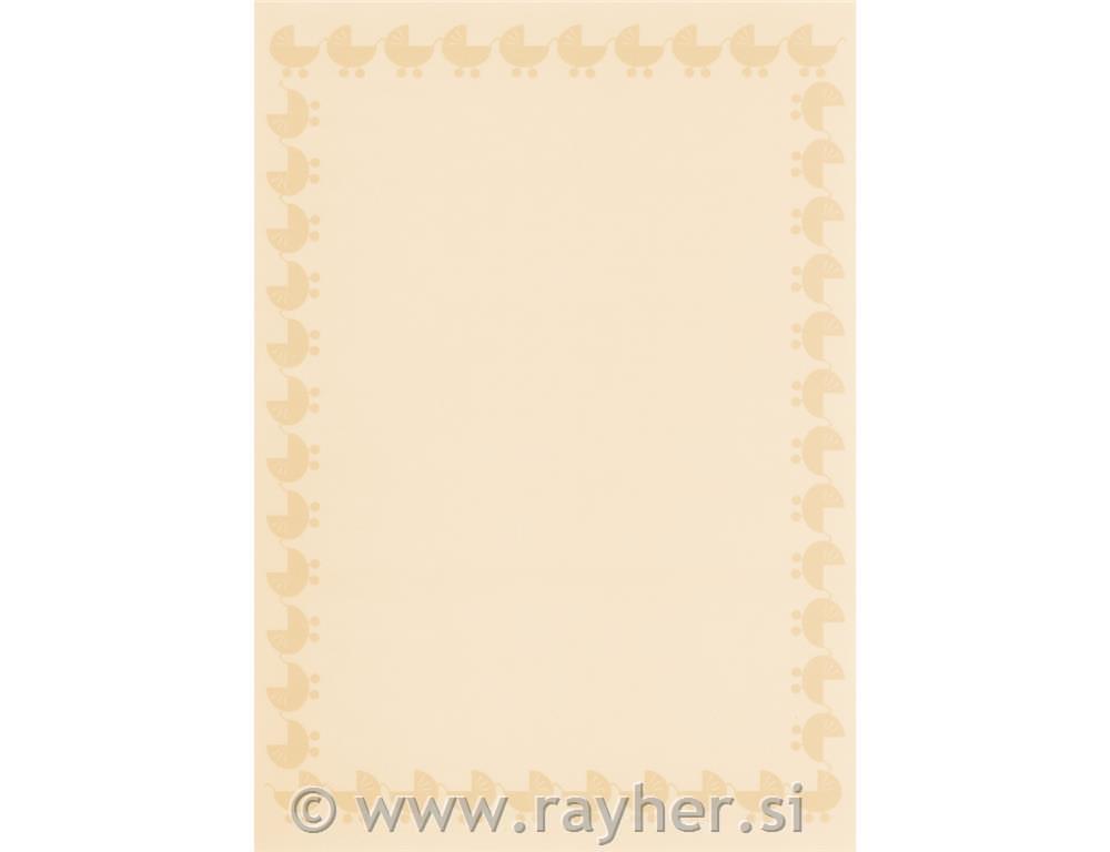 Transparentni papir: Dječja kolica, ružičasti, A4, 210x297mm, 102g