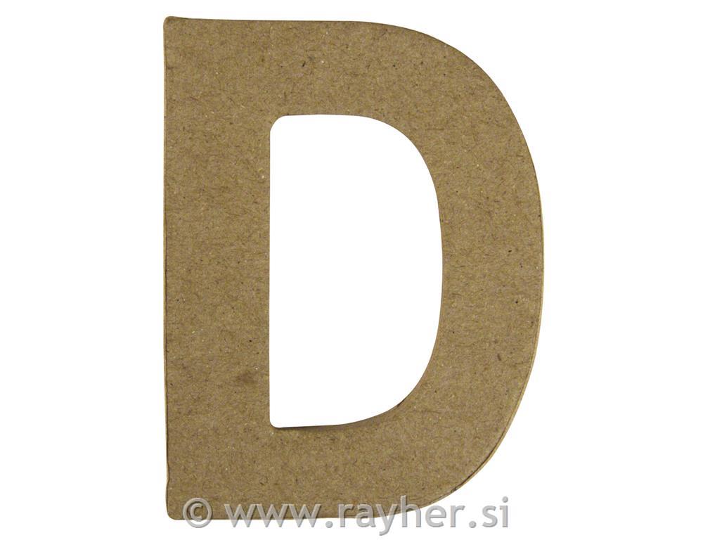 Slovo od papirne mase, D, visina 10 cm,debljina 1 cm
