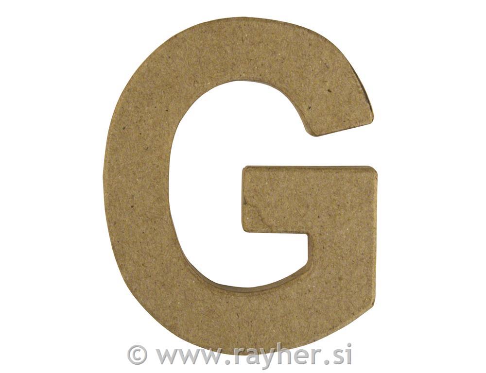 Slovo od papirne mase, G, visina 10 cm,debljina 1 cm