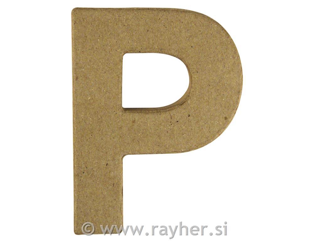 Slovo od papirne mase, P, visina 10 cm,debljina 1 cm
