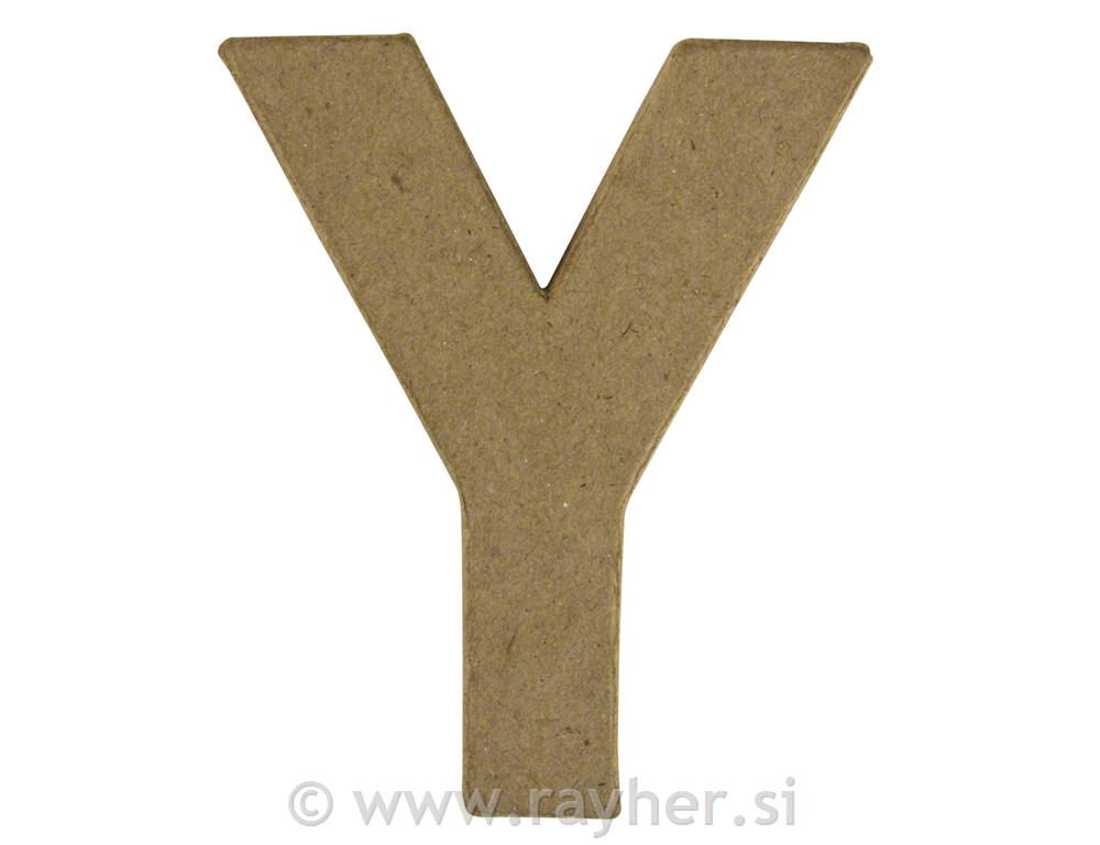 Slovo od papirne mase, Y, visina 10 cm,debljina 1 cm
