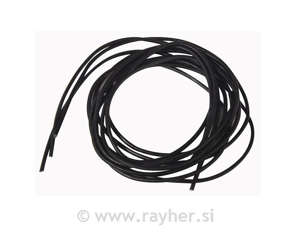 Round leather laces, black, 3 mm o, tab-