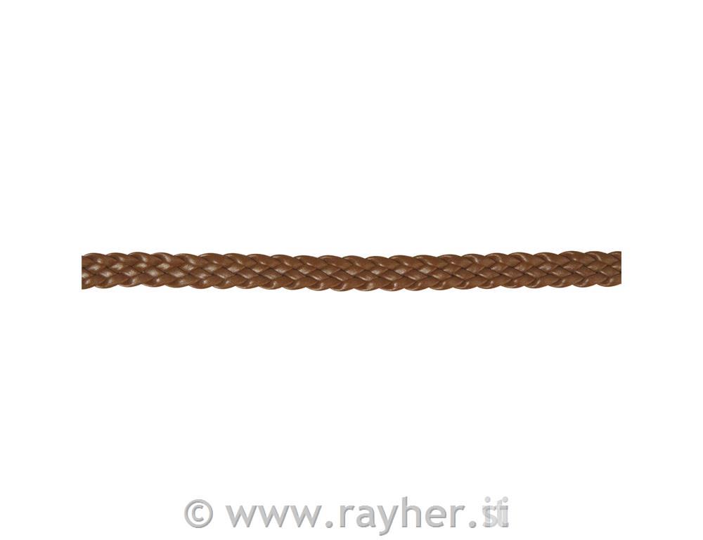 Braided leatherette tape, medium brown,