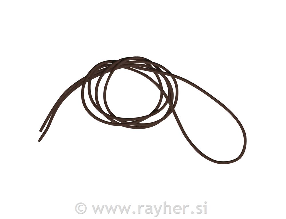 Usnjena vrvica, 2 mm, 100 cm, temno rjava, manjša količina