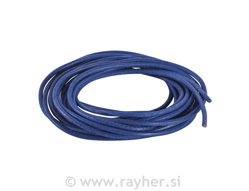 Kožna vrpca, 1.5 mm, 100 cm, 2 kom, tamno plava