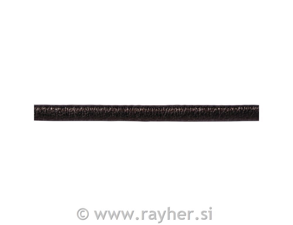Trake kože od tekstila Matallic, antracit, 3mm, 2m