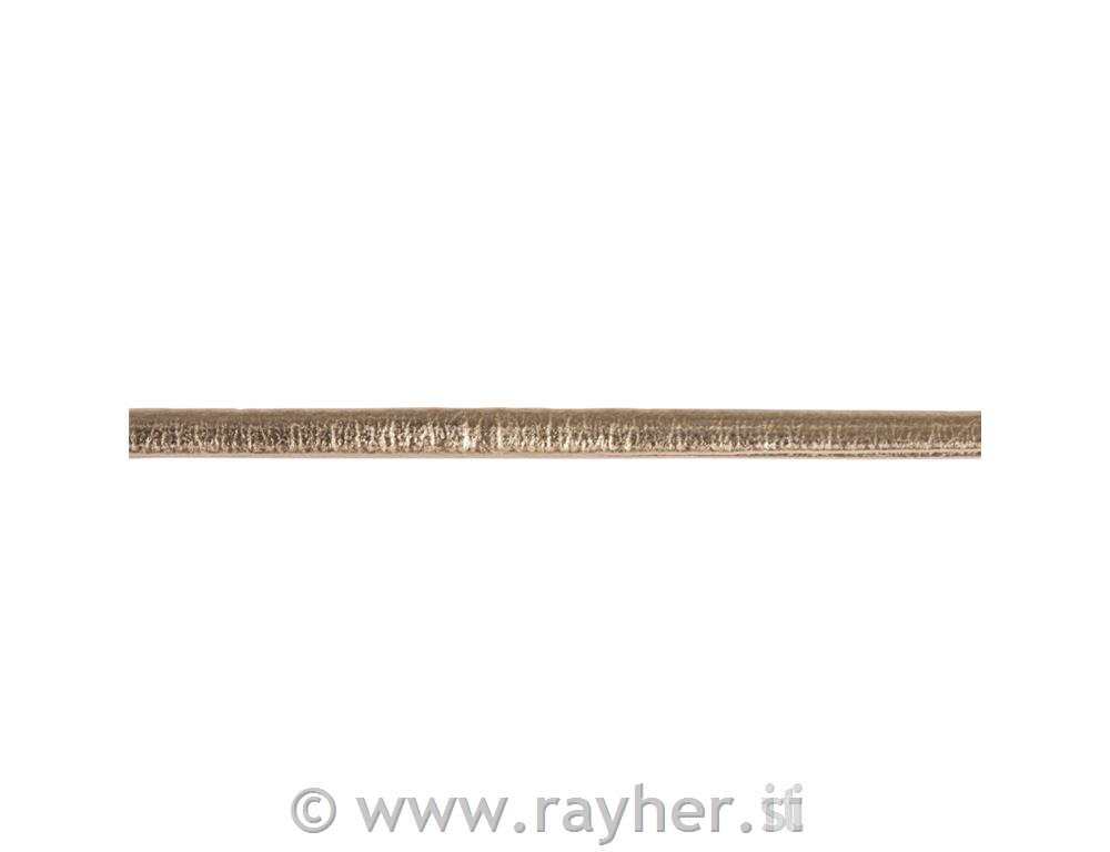 Trake kože od tekstila Matallic, zlatno,3mm, 2m