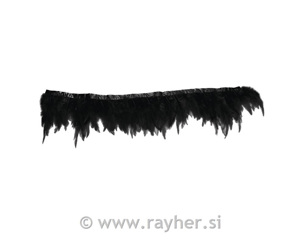 Feather border, black, tab-bag 50 cm