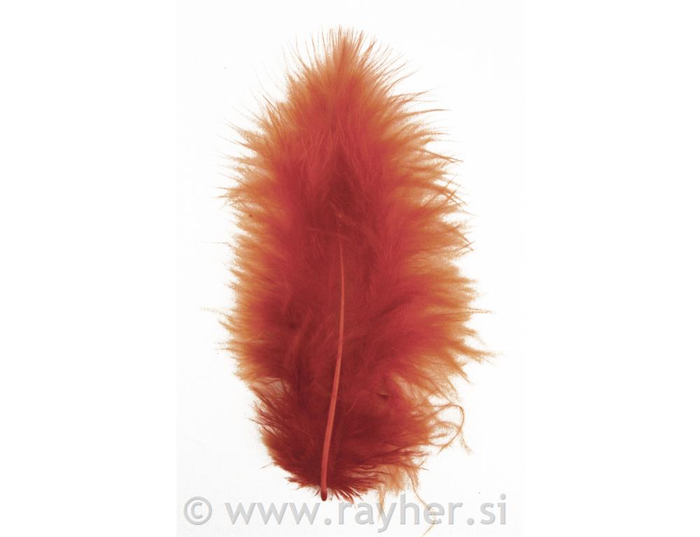 Perje ukrasno, crveno smeđe, 8 cm, 10 kom