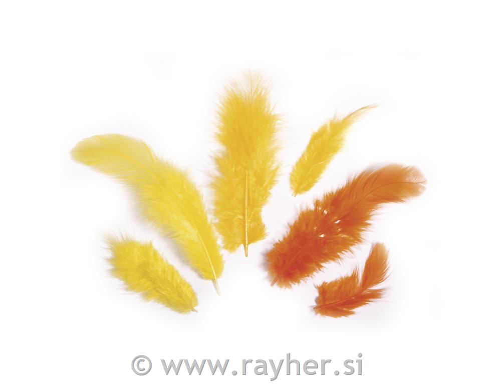 Perje, rumeno/oranžne barve, 3-10 cm, 10 g