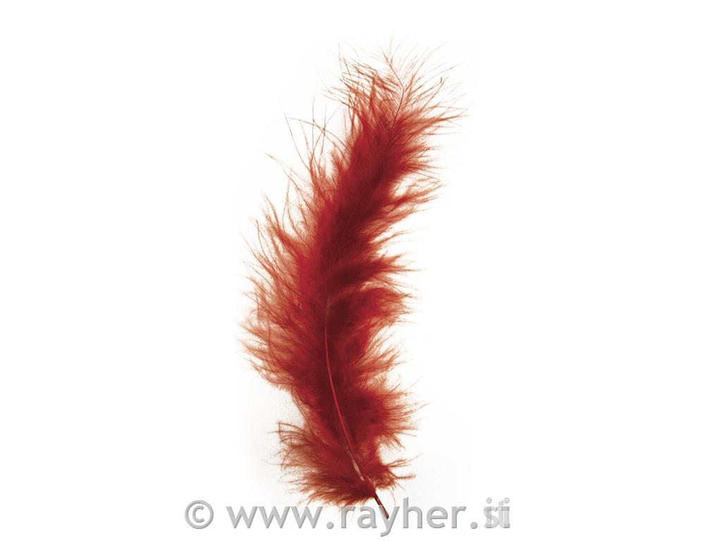 Perje puhasto, rdeče rjavo, 10-15 cm, 15 kom.