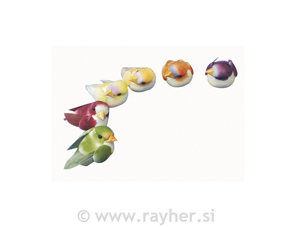 Little bird, 6 colours assorted, 1,5 cm,