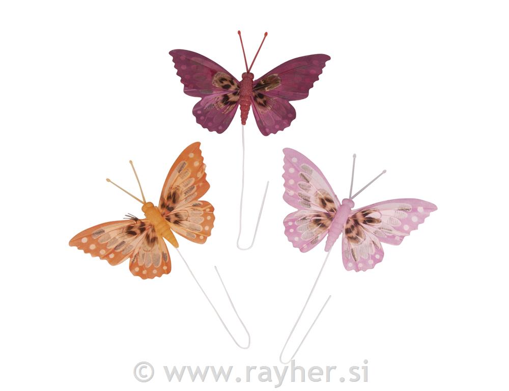 Leptiri s žicom, 10cm, 3 kom