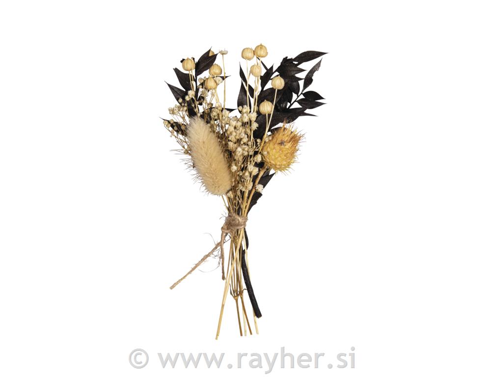 Šopek suhega cvetja, 18-20 cm, črn