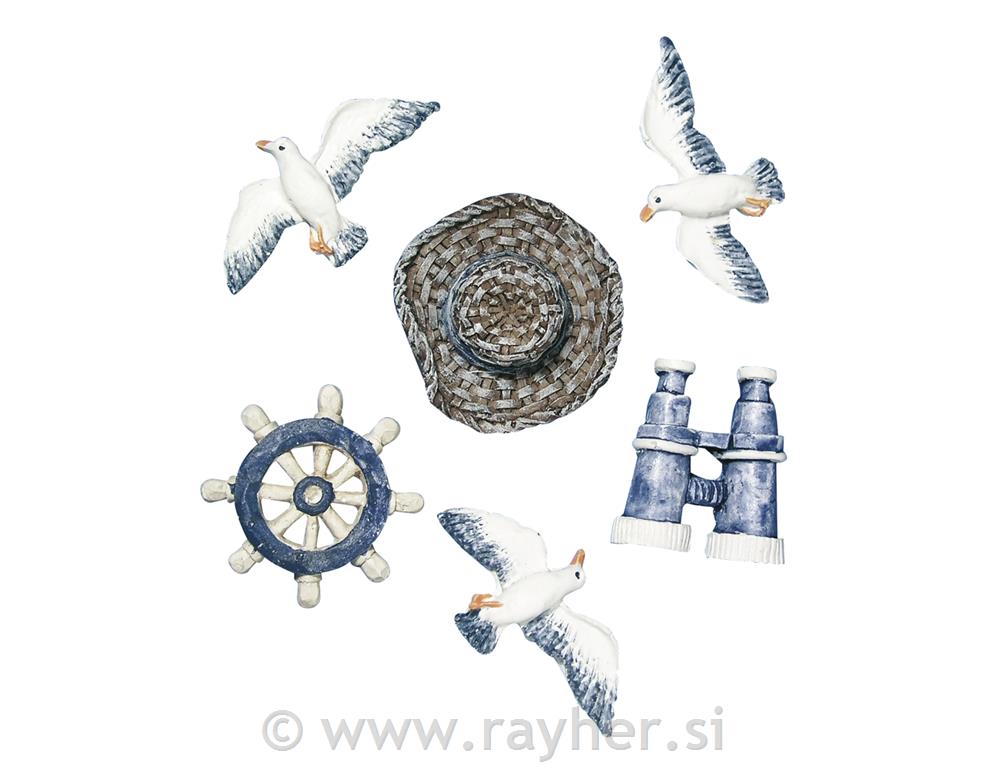 Ukrasi morski: obala, 2-4 cm, 6 kom