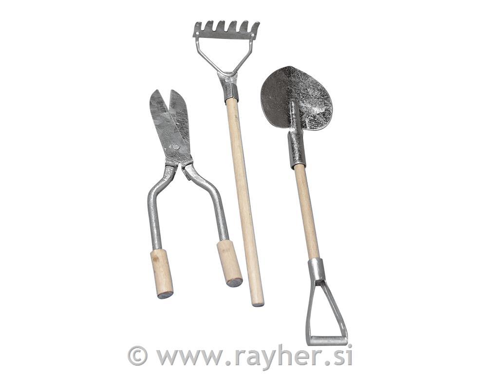 Metalno/drveni vrtni alat, 9-13 cm, 3 kom