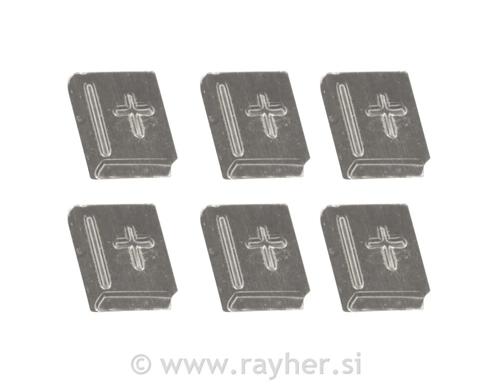 Metalni ukrasi: Sveti zbogom, srebrni, 1.5 cm, 10 kom