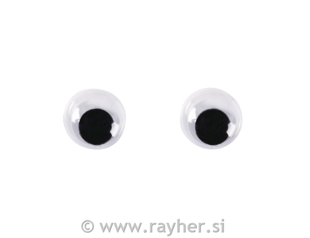 Oči plastične, 7 mm o, 10 kom