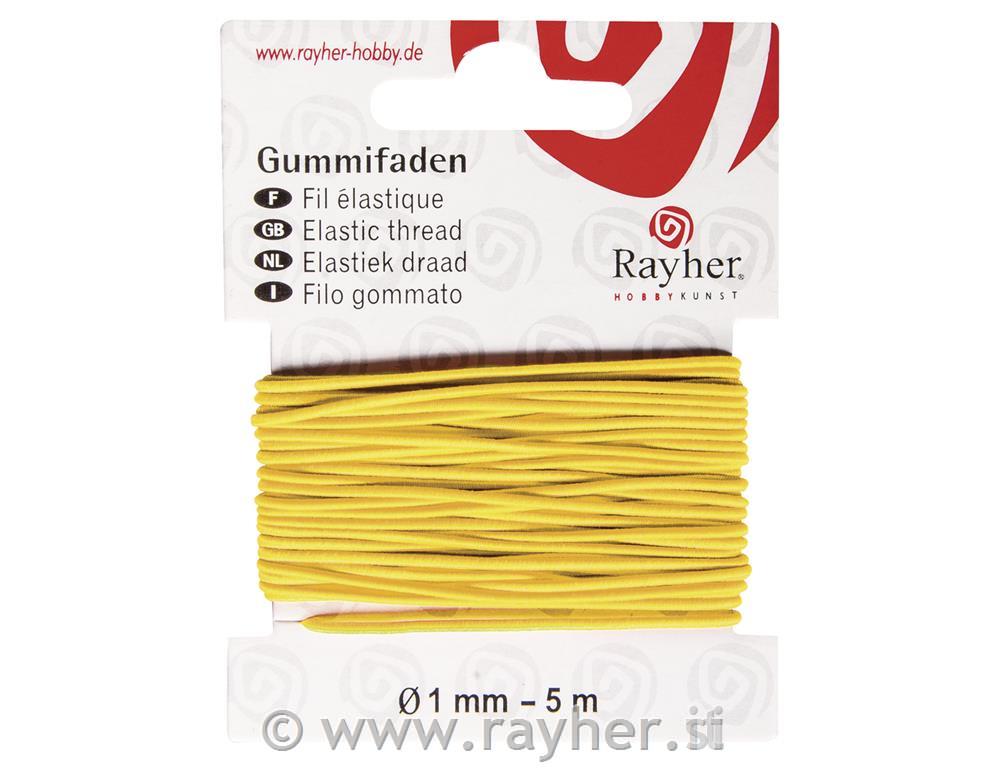 Gumena vrpca, 1mm, žuta, 5m