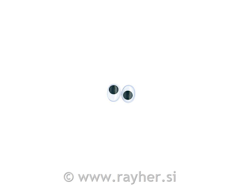 Oči plastične, o 8 mm, ovalne, 10 kom