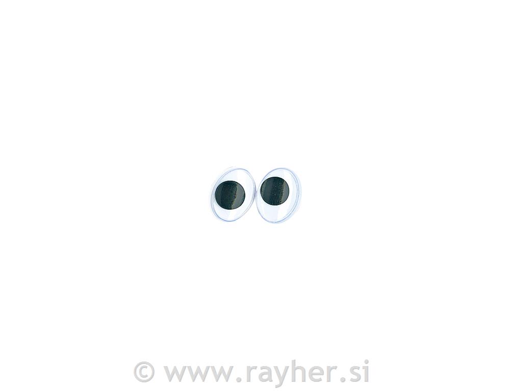 Oči plastične, o 12 mm, ovalne, 10 kom