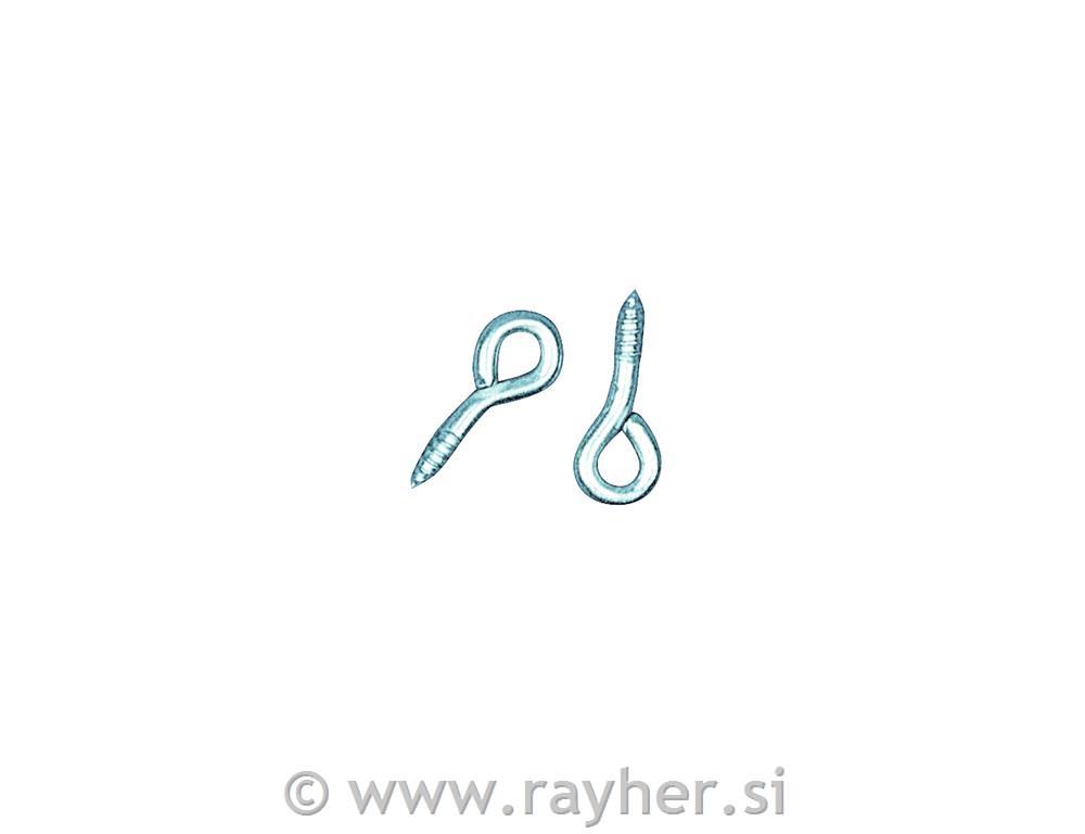 Vijci s petljom, srebrni, 8x3 mm, 24 kom