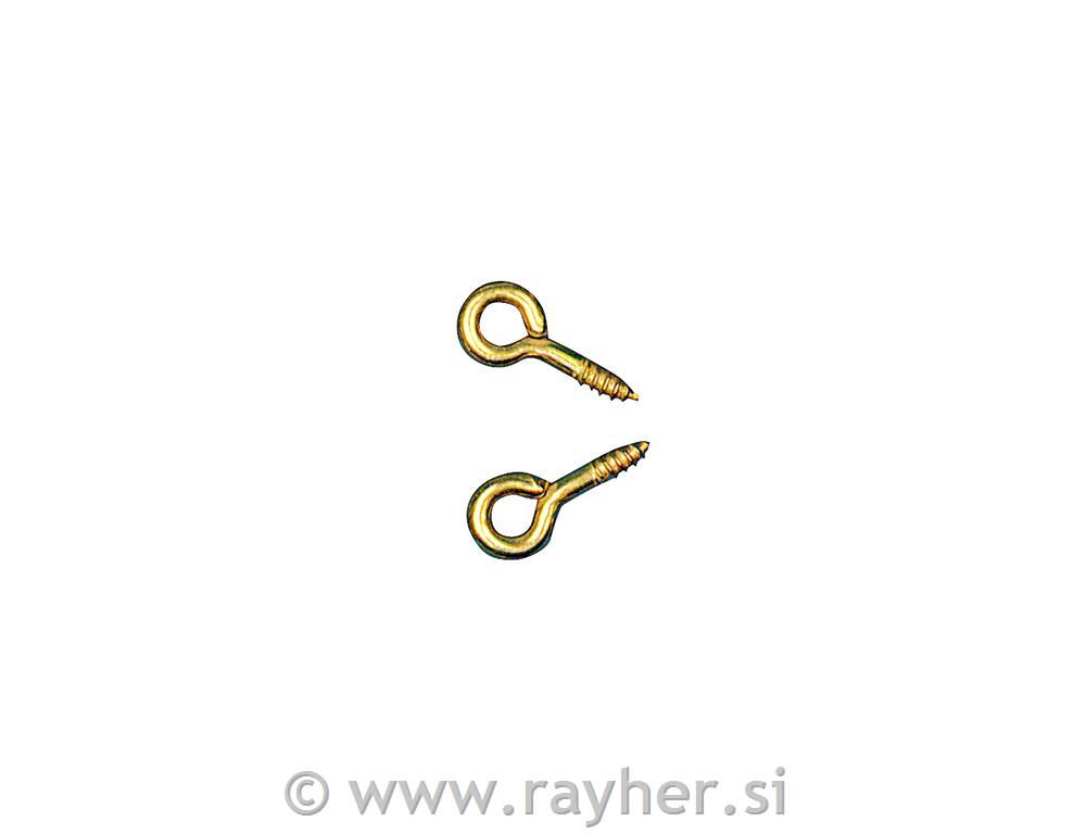 Vijci s petljom, zlatni, 8x3 mm, 24 kom