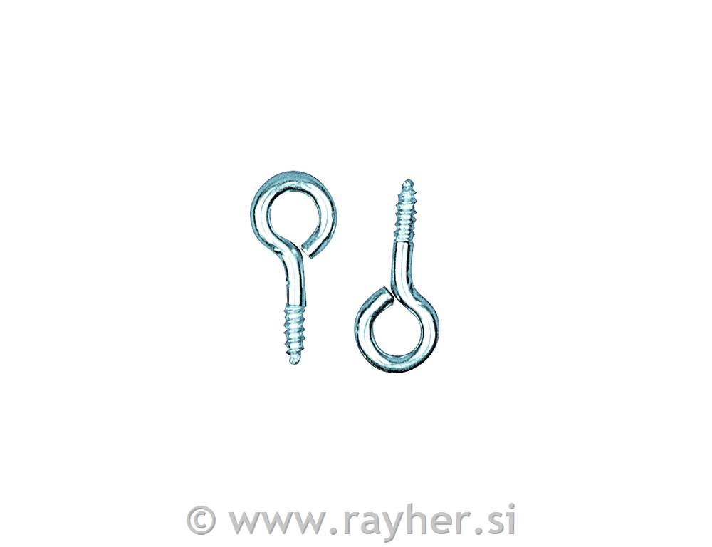 Vijci s petljom, srebrni, 12x5 mm, 24 kom