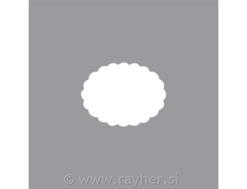 Probijač rupa: oval s dekorativnim rubom, širina: 3.81 cm, (1 1/2")