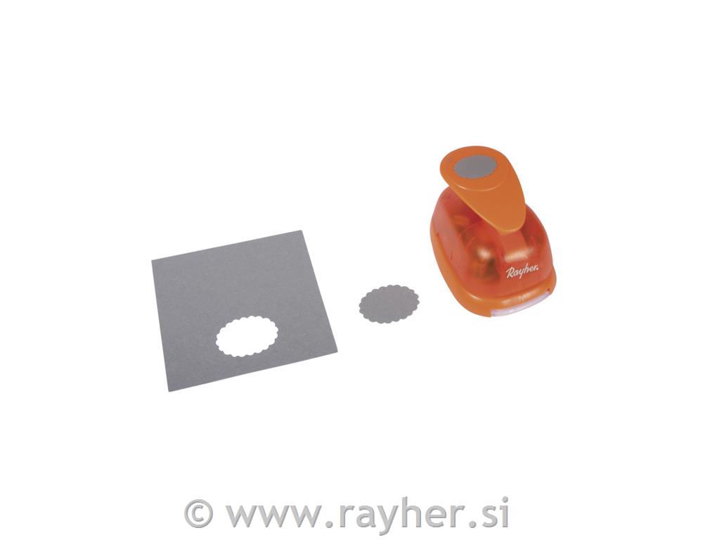 Probijač rupa: oval s dekorativnim rubom, širina: 3.81 cm, (1 1/2")