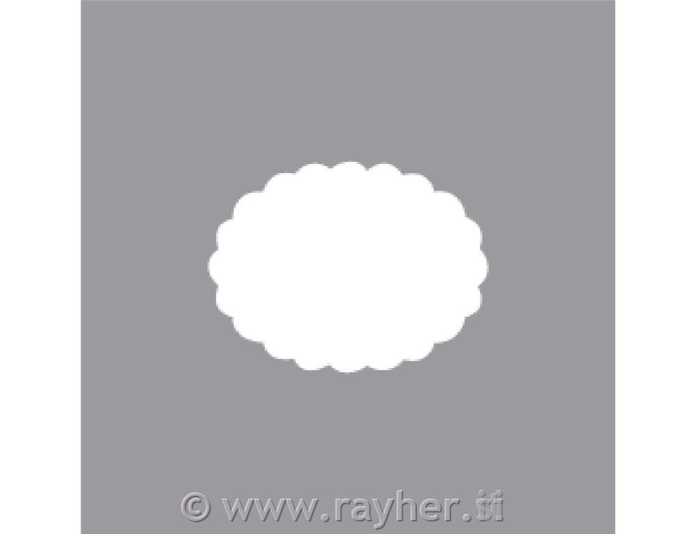 Probijač rupa: oval s dekorativnim rubom, širina: 4.45 cm, (1 3/4")