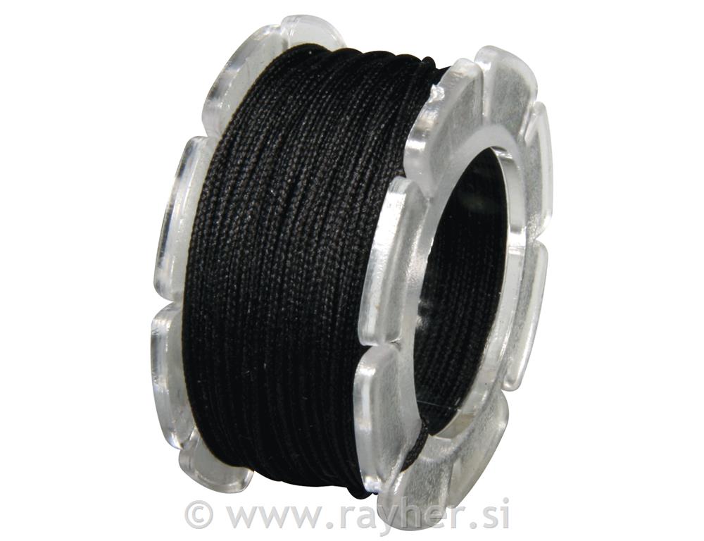 Voskasta vrpca nylon 0.6mm, crna, 10mm