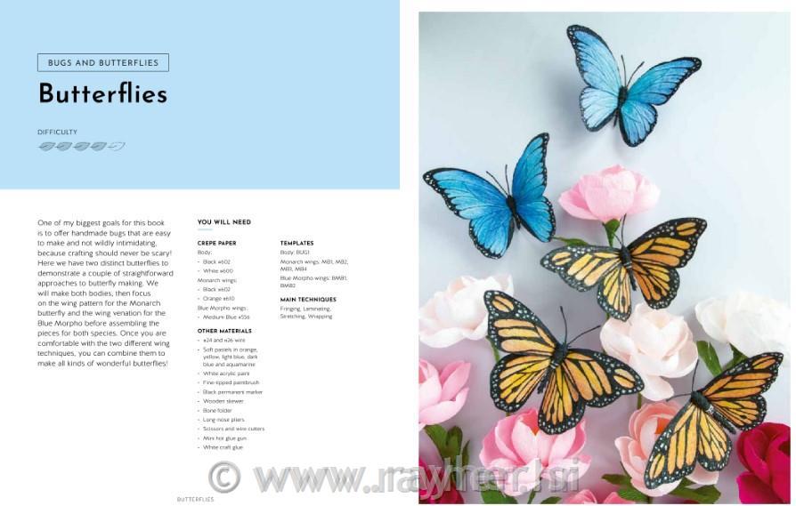 Knjiga Crepe Paper Blooms, Bugs & Butterflies