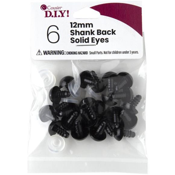 Oči plastične, životinjske, 12 mm, 6 kom