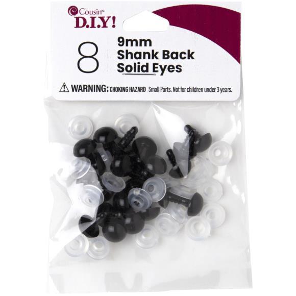 Oči plastične, životinjske, 9 mm, 8 kom