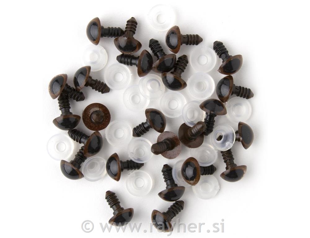 Oči plastične, životinjske, 12 mm, 6 kom