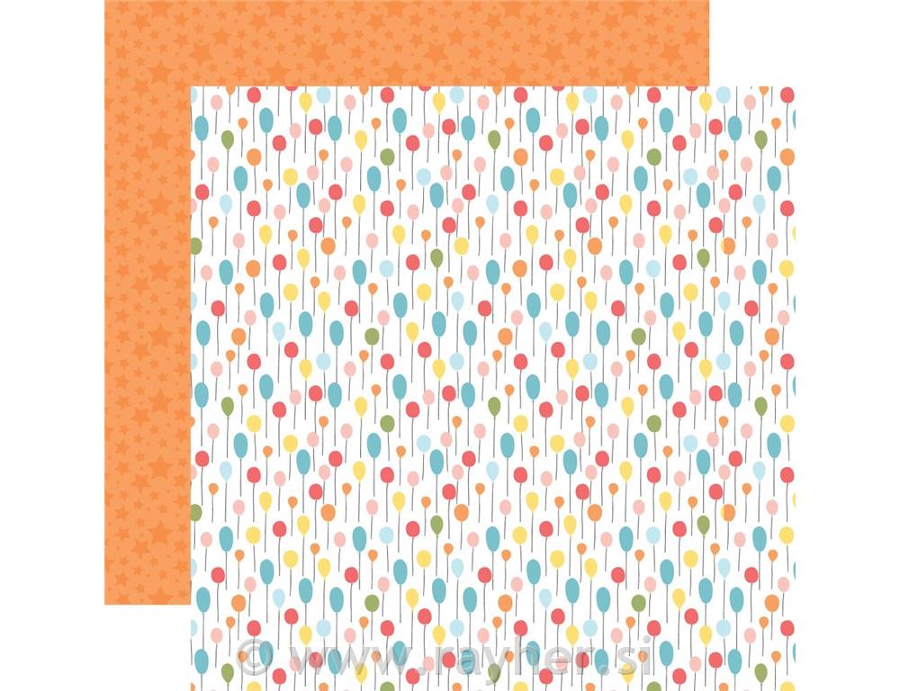 Scrapbooking papir Birthday Baloons; 30,5x30,5 cm