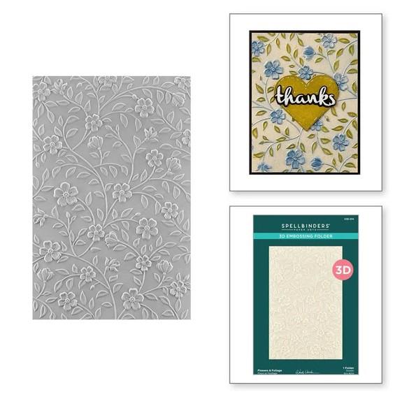Teksturna plošča 3D Spellbinders, Flower&Foliage