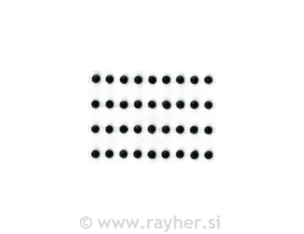 Samoljepljivi kristalići, 3mm, Crni