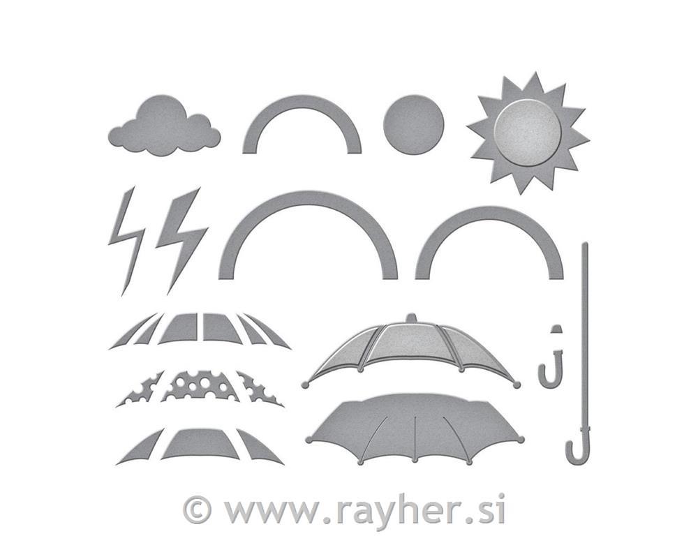 Rezači Spellbinders Rain or Shine, set18
