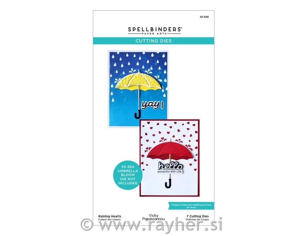 Rezači Spellbinders Raining Hearts, set