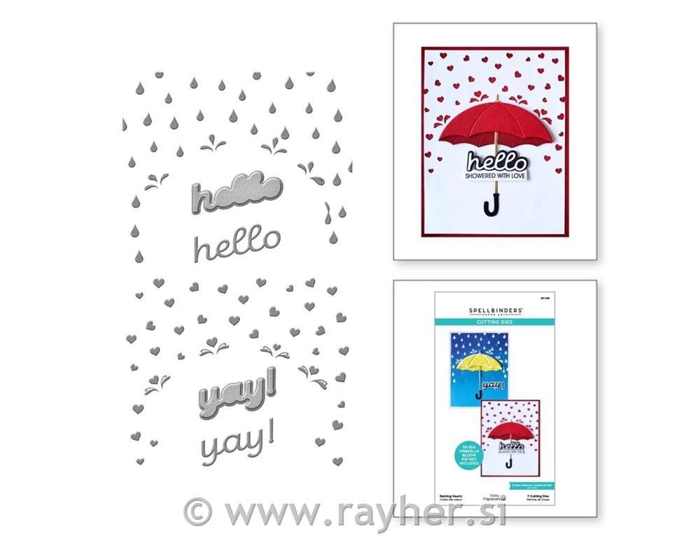 Rezači Spellbinders Raining Hearts, set