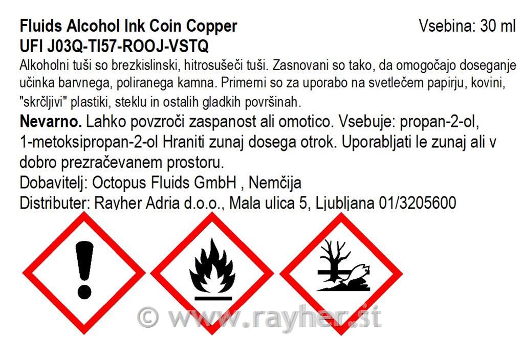 Alkoholni tuš Fluids 30 ml, coin cooper, metalna boja