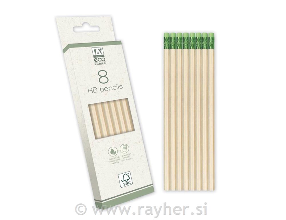 Olovka s gumicom HB, set 8