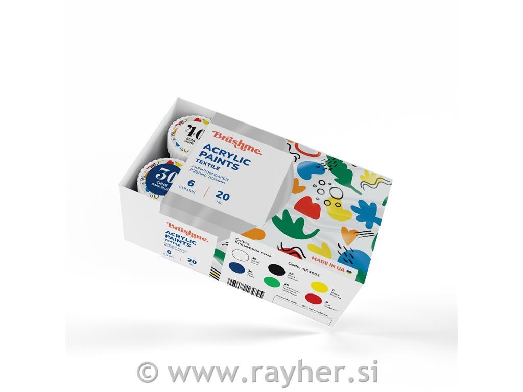 Boje za tekstil Brushme, set 6