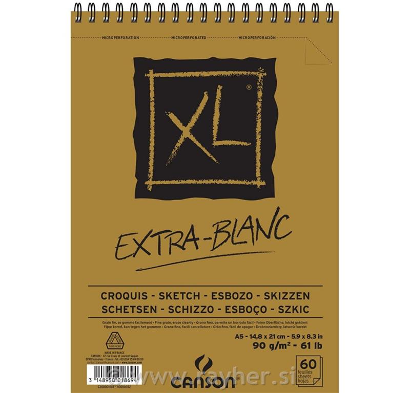 Blok za crtanje spirala XL Extra White A