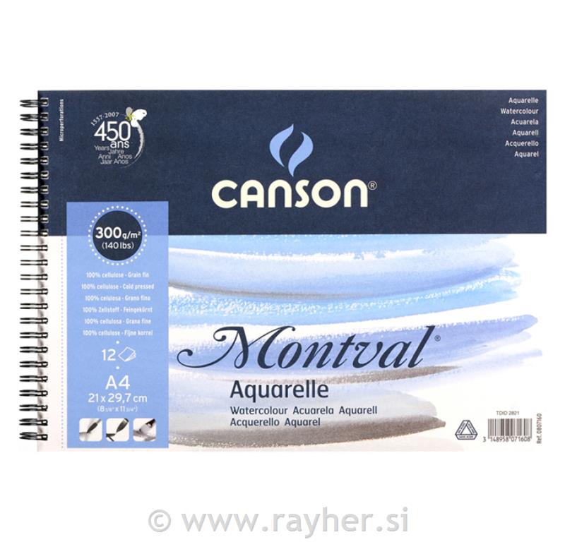 Blok akvarel spirala Montval A4 300 g, 1